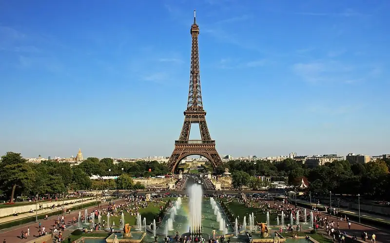 Tour Eiffel et fontaines du Trocadéro, Paris
